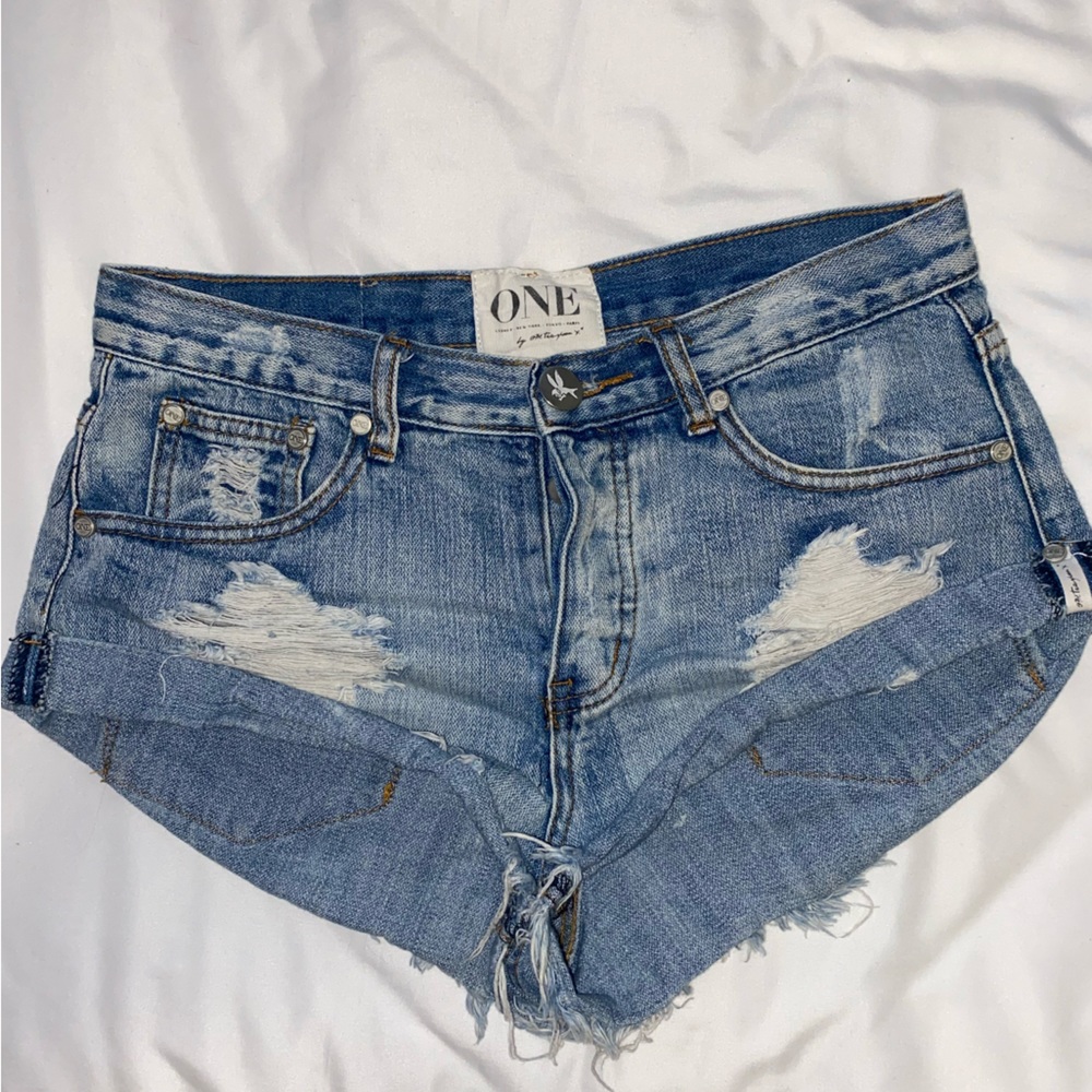 ONE x ONE TEASPOON Bandits Jean Shorts